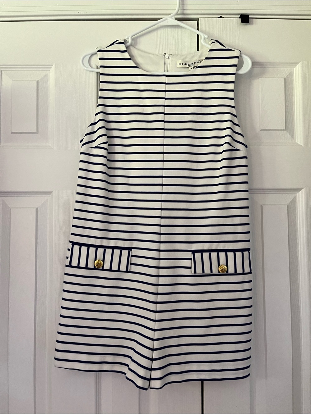 English Factory Navy & White Striped Romper – Size M